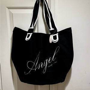 NWT Victoria’s Secret Angel black and shimmer white tote bag